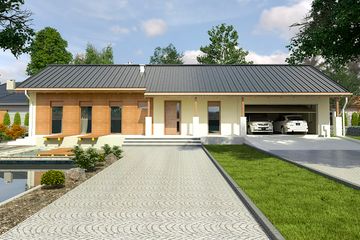  Projekt domu Trznadel II z garażem 2-st. [A1] (WRF1827) - projekt domu parterowego - Zdjęcie 1