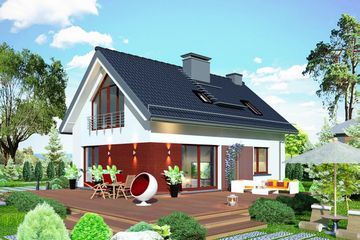  Projekt domu Domidea 58 w2 (WAC1092) - projekt domu parterowego z poddaszem - Zdjęcie 1