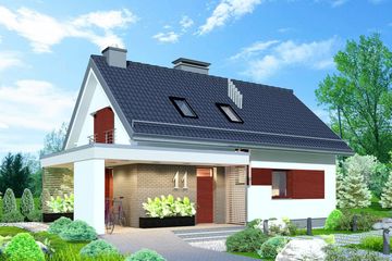  Projekt domu Domidea 58 w2 (WAC1092) - projekt domu parterowego z poddaszem - Zdjęcie 2