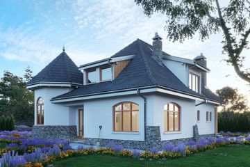  Projekt domu Nowy Zameczek - murowana – ceramika (KRD1167) - projekt domu parterowego z poddaszem - Zdjęcie 3