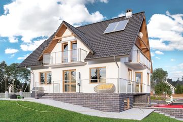  Projekt domu Opal - murowana – ceramika (KRD1170) - projekt domu parterowego z poddaszem - Zdjęcie 2