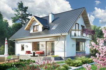  Projekt domu Zoja (867) (KRD1618) - projekt domu parterowego z poddaszem - Zdjęcie 2