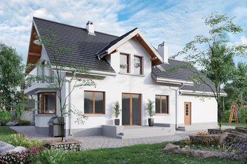  Projekt domu Celesta Rex G2 (915) (KRD1737) - projekt domu parterowego z poddaszem - Zdjęcie 2