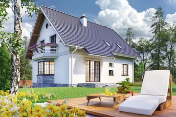  Projekt domu Sonia Midi Lux (989) (KRD1692) - projekt domu parterowego z poddaszem - Zdjęcie 2