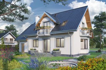  Projekt domu Helena (1227) (KRD2188) - projekt domu parterowego z poddaszem - Zdjęcie 3