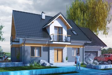  Projekt domu Accretus II G1 (SLS1107) - projekt domu parterowego z poddaszem - Zdjęcie 1
