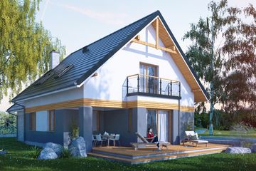  Projekt domu Accretus II G1 (SLS1107) - projekt domu parterowego z poddaszem - Zdjęcie 2