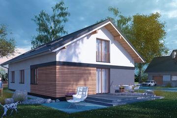  Projekt domu Rectus II (SLS1116) - projekt domu parterowego z poddaszem - Zdjęcie 2
