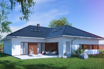  Projekt domu Universus I G2 (SLS1117) - projekt domu parterowego z poddaszem - Zdjęcie 2