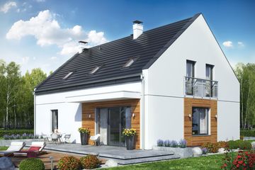  Projekt domu Bocian 2 z garażem 2-st. (WRL1049) - projekt domu parterowego z poddaszem - Zdjęcie 2