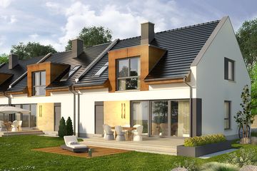 Projekt domu Aviator 6 - parterowy z poddaszem dom o powierzchni 129,20 m², dach dwuspadowy - ujęcie 2