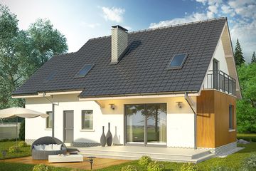  Projekt domu Marzenie 2 (WRN1398) - projekt domu parterowego z poddaszem - Zdjęcie 2