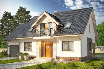  Projekt domu Pryzmat 2 (WRN1399) - projekt domu parterowego z poddaszem - Zdjęcie 1