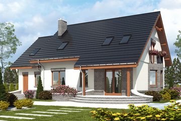  Projekt domu Dla Ciebie 2 w2 z garażem 1-st. [A] (WRF1828) - projekt domu parterowego z poddaszem - Zdjęcie 2