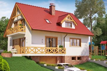  Projekt domu BW-53 (JGC1184) - projekt domu parterowego z poddaszem - Zdjęcie 3