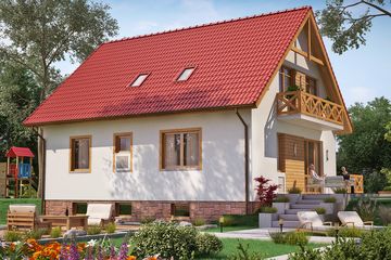  Projekt domu BW-53 (JGC1184) - projekt domu parterowego z poddaszem - Zdjęcie 2
