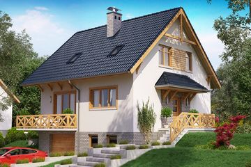  Projekt domu BW-53 wariant 1 (JGC1185) - projekt domu parterowego z poddaszem - Zdjęcie 3