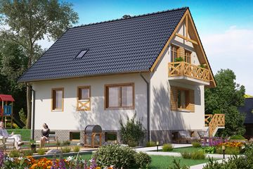  Projekt domu BW-53 wariant 1 (JGC1185) - projekt domu parterowego z poddaszem - Zdjęcie 2