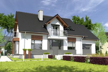  Projekt domu Daria z garażem 1-st. [A] (WRF1833) - projekt domu parterowego z poddaszem - Zdjęcie 1