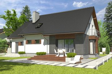  Projekt domu Daria z garażem 1-st. [A] (WRF1833) - projekt domu parterowego z poddaszem - Zdjęcie 2