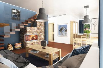  Projekt domu Turkawka II z garażem i wiatą bliźniak [A1-BL] (WRF1834) - projekt domu parterowego z poddaszem - Zdjęcie 3