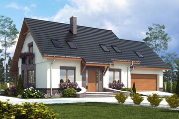  Projekt domu Dla Ciebie 2 w2 z garażem 2-st. [A1] (WRF1830) - projekt domu parterowego z poddaszem - Zdjęcie 1