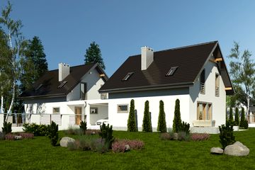  Projekt domu Turkawka z garażem i wiatą bliźniak [A1-BL] (WRF1831) - projekt domu parterowego z poddaszem - Zdjęcie 2