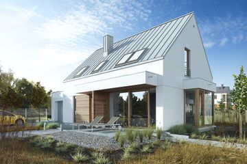  Projekt domu Przytulny 4 (WAW1098) - projekt domu parterowego z poddaszem - Zdjęcie 1