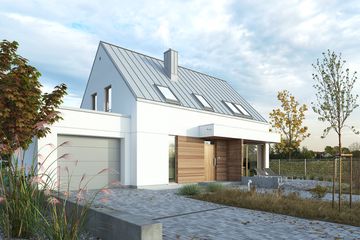  Projekt domu Przytulny 4 (WAW1098) - projekt domu parterowego z poddaszem - Zdjęcie 2