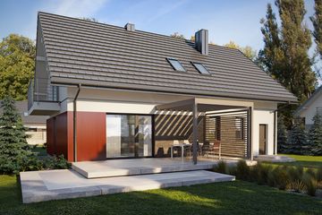  Projekt domu Karmel 4 (BSE1124) - projekt domu parterowego z poddaszem - Zdjęcie 2