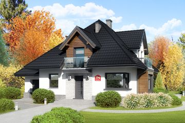  Projekt domu przy Sielskiej 7 N (KRK1499) - projekt domu parterowego z poddaszem - Zdjęcie 1