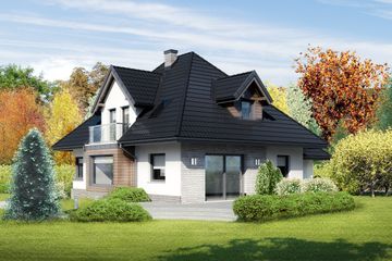  Projekt domu przy Sielskiej 7 N (KRK1499) - projekt domu parterowego z poddaszem - Zdjęcie 2