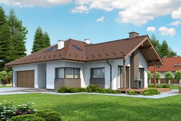  Projekt domu Leno V TERMO (KRH1440) - projekt domu parterowego z poddaszem - Zdjęcie 1