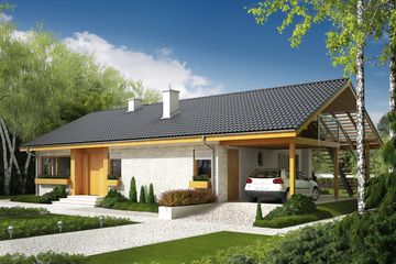  Projekt domu Eryk 30 stopni (z wiatą) (WRC2702) - projekt domu parterowego - Zdjęcie 3