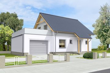  Projekt domu Valletta II Pasywny 6a LDP06a (WOB1681) - projekt domu parterowego z poddaszem - Zdjęcie 1