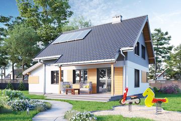  Projekt domu Pod Lipą (573) (KRD1188) - projekt domu parterowego z poddaszem - Zdjęcie 3