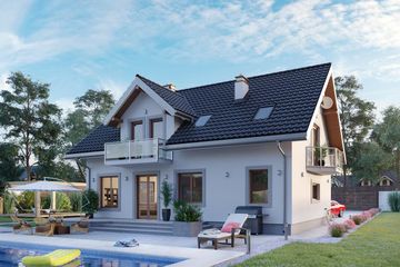  Projekt domu Pola Rex (1016) (KRD1929) - projekt domu parterowego z poddaszem - Zdjęcie 2