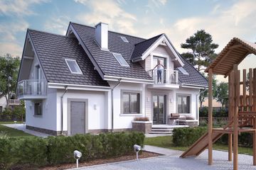  Projekt domu Helena Rex - murowana – ceramika (KRD2460) - projekt domu parterowego z poddaszem - Zdjęcie 2