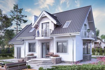  Projekt domu Helena Rex - murowana – ceramika (KRD2460) - projekt domu parterowego z poddaszem - Zdjęcie 4