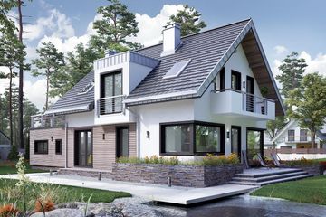  Projekt domu Margo Kubik (1341) (KRD2474) - projekt domu parterowego z poddaszem - Zdjęcie 4