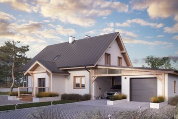  Projekt domu Poziomkowy 2 (BSA2136) - projekt domu parterowego z poddaszem - Zdjęcie 1