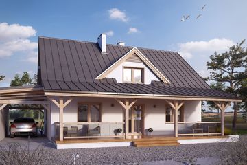  Projekt domu Poziomkowy 2 (BSA2136) - projekt domu parterowego z poddaszem - Zdjęcie 3