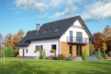  Projekt domu Biskupice m7 (KRP2135) - projekt domu parterowego z poddaszem - Zdjęcie 2
