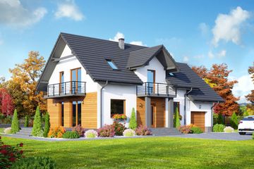  Projekt domu Biskupice m5 (KRP2136) - projekt domu parterowego z poddaszem - Zdjęcie 1