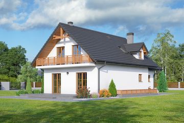  Projekt domu Oleśnica 19 (KRP2138) - projekt domu parterowego z poddaszem - Zdjęcie 2