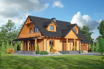  Projekt domu Chmielowo dw (KRP2141) - projekt domu parterowego z poddaszem - Zdjęcie 1