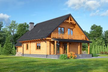  Projekt domu Chmielowo dw (KRP2141) - projekt domu parterowego z poddaszem - Zdjęcie 2