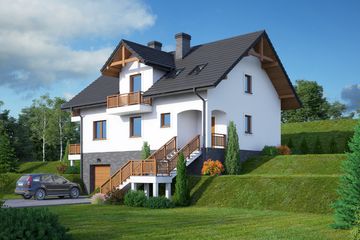 Projekt domu Osina 32 - parterowy z poddaszem dom o powierzchni 152,91 m², dach dwuspadowy - ujęcie 2