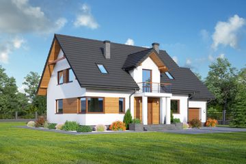  Projekt domu Miechów gx (KRP2145) - projekt domu parterowego z poddaszem - Zdjęcie 1