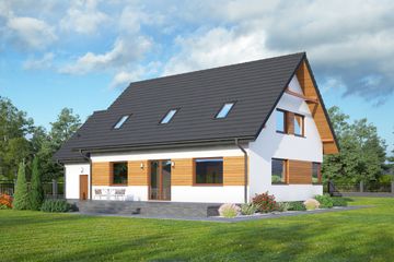  Projekt domu Miechów gx (KRP2145) - projekt domu parterowego z poddaszem - Zdjęcie 2